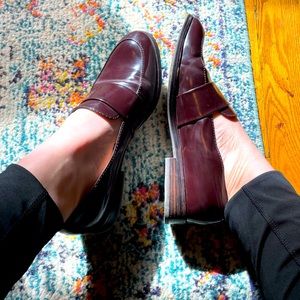 Madewell Elin Patent Oxblood Loafers